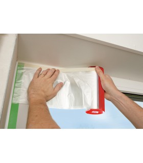 Film de protection avec ruban adhésif beige 180cm x 33m