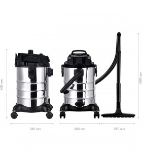 Werku aspirateur sec-humide moteur 1200 W 30 L