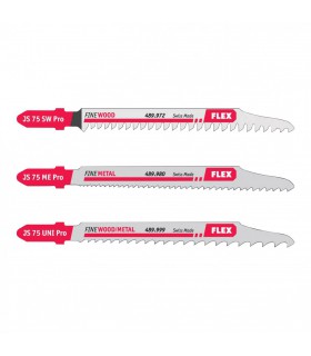 Lot de 3 lames universelles pour scie sauteuse FLEX 75 mm