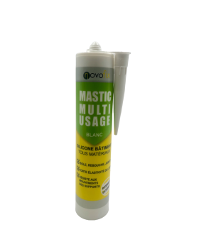 Mastic silicone multi-usages blanc Novofix 280ml