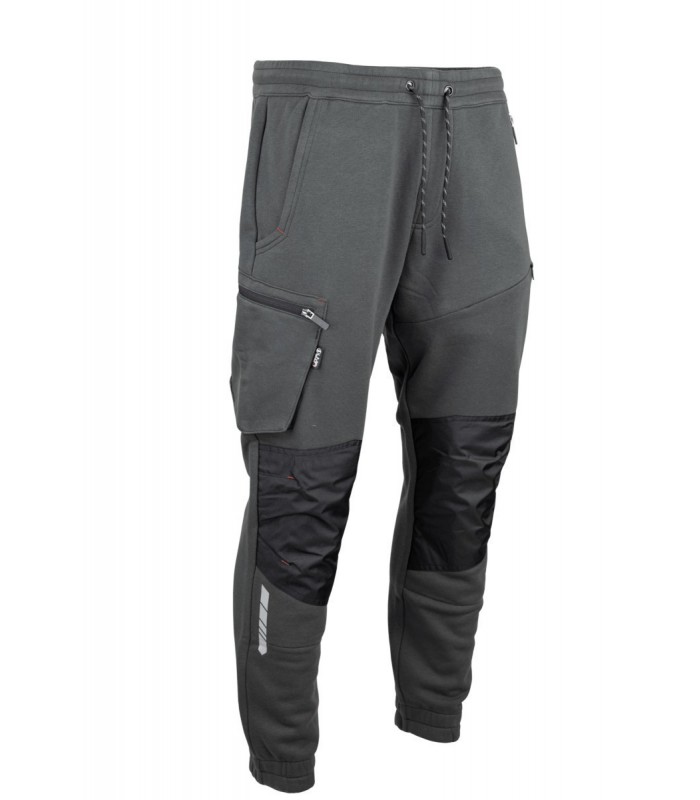 Pantalon multipoches Glory gris/noir taille élastiquée