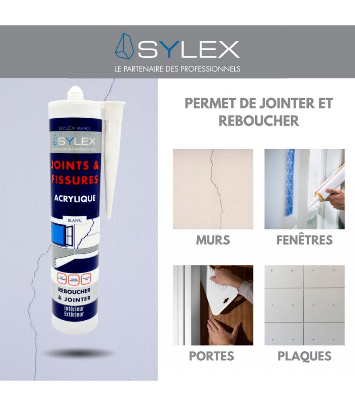 Mastic Acrylique Sylex MA 280ml Joints Et Fissures