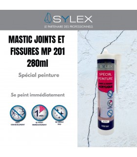 Mastic Joints et Fissures spécial peinture 280ml Sylex DECO MP 201