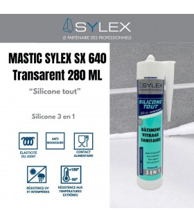 Mastic Sylex SX 640 Silicone 3 en 1 Silicone Tout 280ml