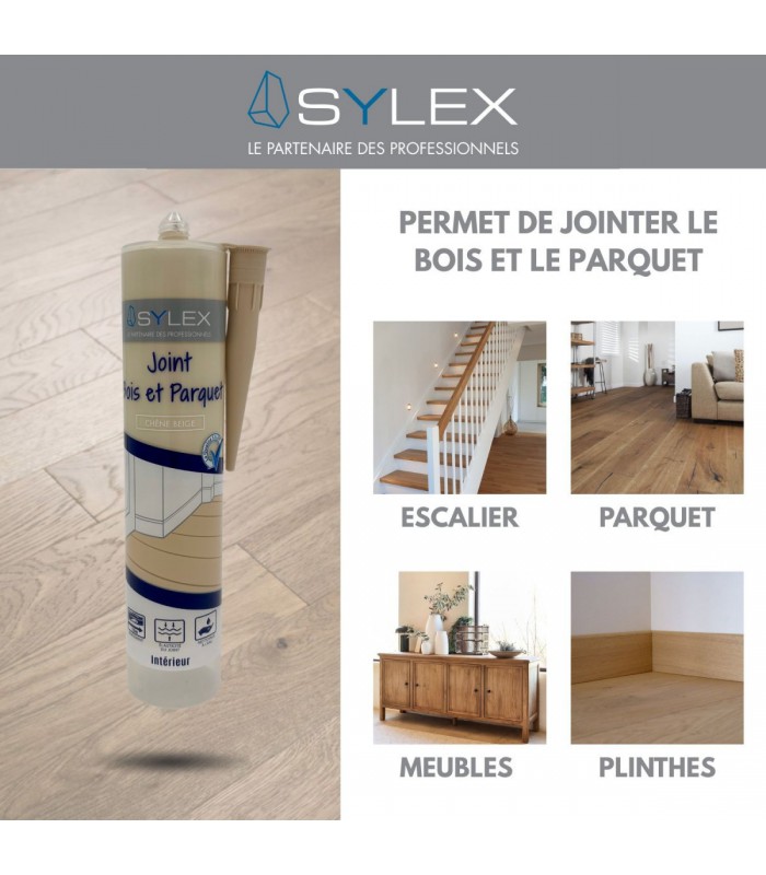 Mastic joint de finition bois et parquet Sylex