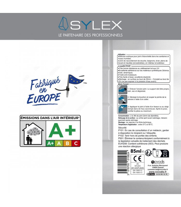 Silicone sanitaire anti-moisissure SA 707 - Mini Format 85ml