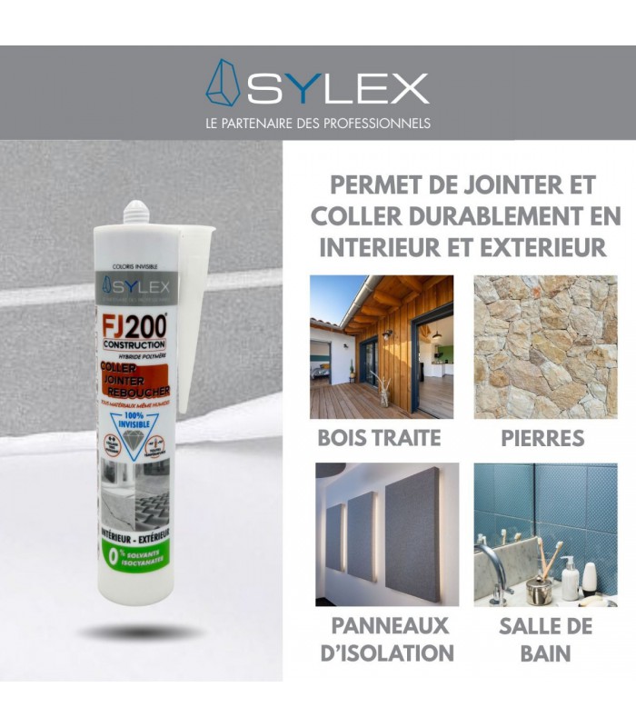 Mastic multi-usages Sylex FJ200 construction invisible 290ml